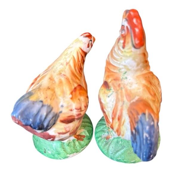 Vintage Rooster & Hen Salt & Pepper Shakers Japan - Picture 2 of 4